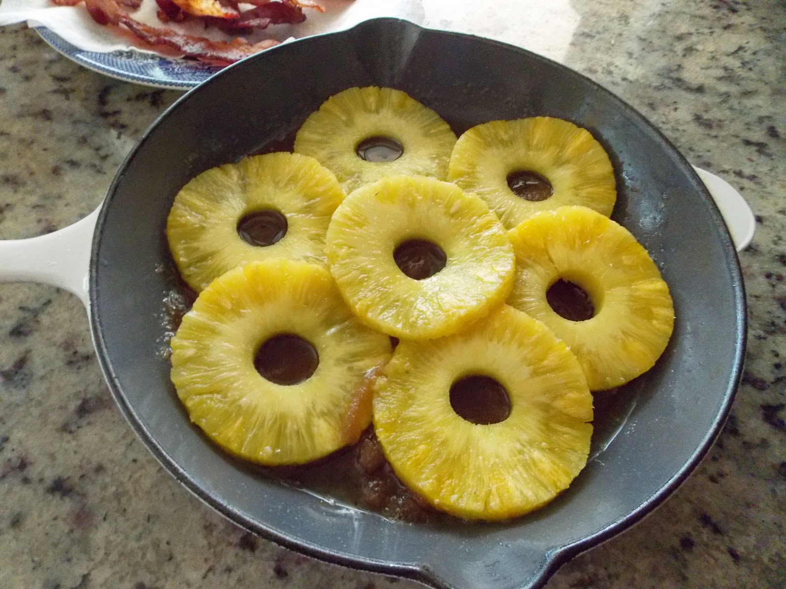 Food and Thrift BaconPineapple UpsideDown Cake