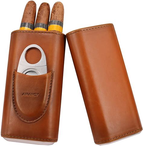 Cigar Case Leather With&nbsp;Cutter