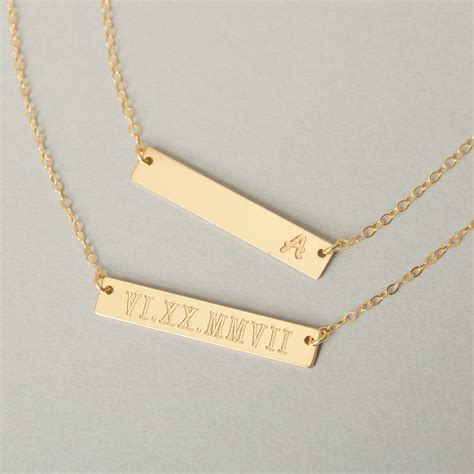 Gold Bar Necklace&nbsp;Personalized